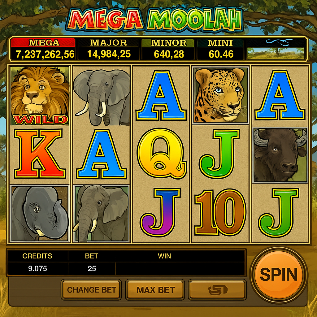 PlatinumSlots - Mega Moolah Slot Game - Progressive Jackpot Pokie